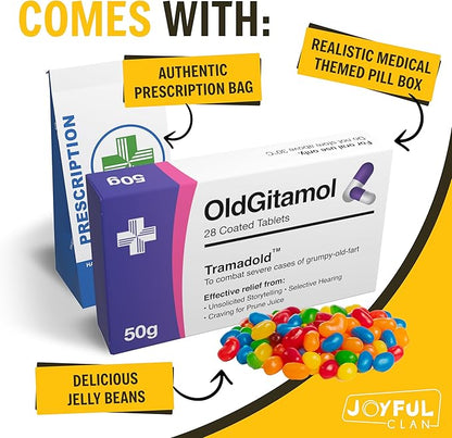 OldGitamol Jelly Beans, Funny Birthday Gift for Him, Over The Hill Gag Gifts for Men, Unique Novelty Christmas Gift for Secret Santa, 30th, 40th, 50th, 60th Birthday Joke Stocking Stuffer Retirement