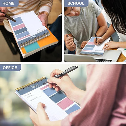 To Do List Notepad - Daily Planner Notepad Undated 52 Sheets, 6.5" x 9.8" Planning Pad Checklist Productivity Note Pad for Work and Personal Organized