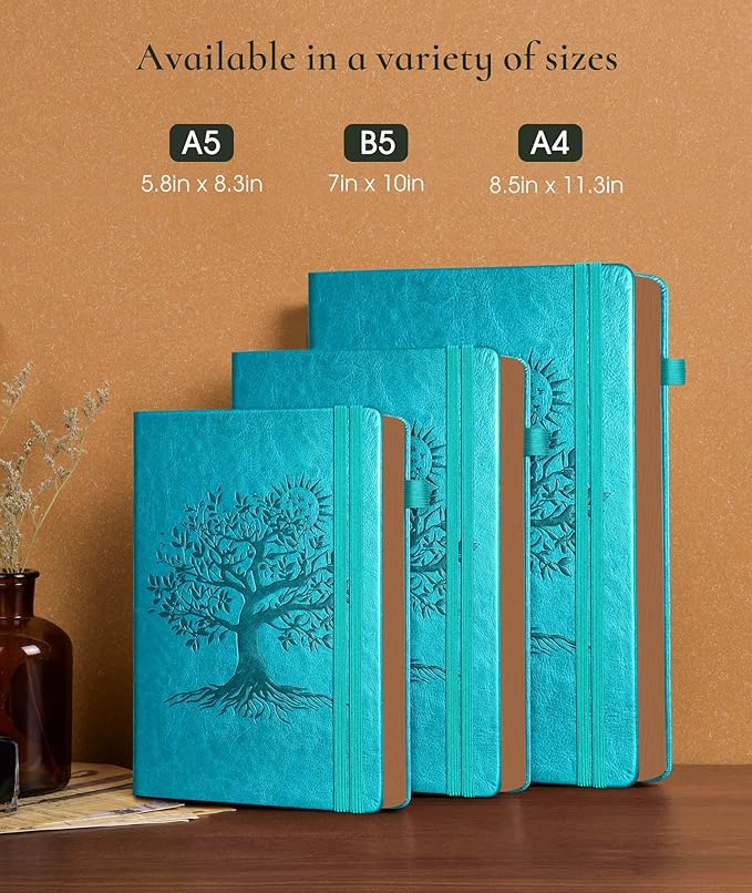 Vintage Leather Journal with 300 Numbered Pages,A4 Lined Journal for Men Women,Daily Journals for Writing,College Ruled Notebook for Work,School,Note taking,Travel Diary,Large (8.5" X 11.3")