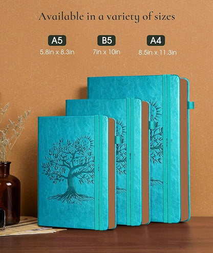 Vintage Leather Journal with 300 Numbered Pages,B5 Lined Journal for Men Women,Daily Journals for Writing,College Ruled Notebook for Work,School,Note taking,Travel Diary,Large (7" x 10")