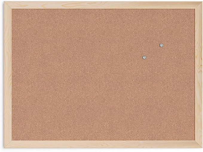 U Brands Cork Bulletin Board, 17 x 23 Inches, Light Birch Wood Frame (265U00-01)