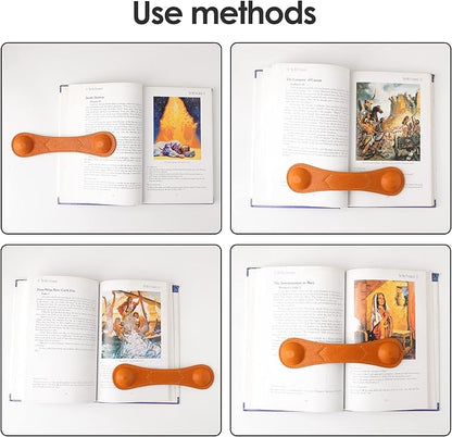 KINIVA Leather Weighted Bookmarks Book Weight Page Holder for Reading,Book Open Holder for Kids Adult,Gifts for Reader (01 Brown)