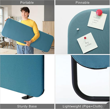 Desk Dividers, Desk Privacy Panel Shield Board for Student, Office, Classroom, Home, Free Standing Scratch Resistance, 48"x18", Sapphire