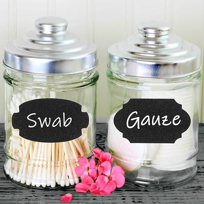 Mr. Pen- Chalkboard Labels, 150pcs, Assorted Shapes, White Chalk Marker & Small Towel, Sticker Labels for Storage, Bottle & Food Jars