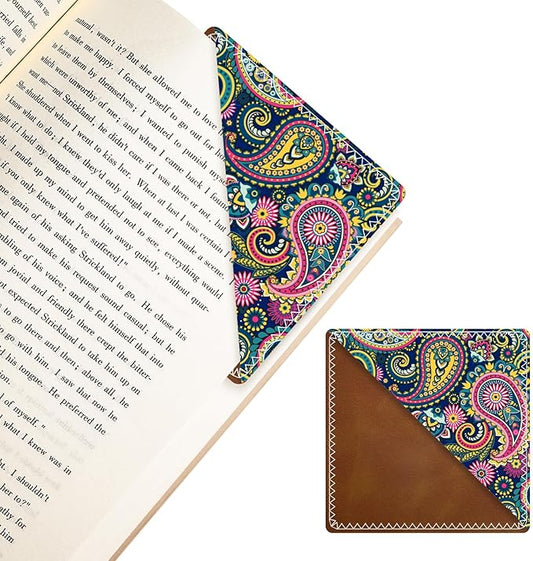 Personalized Leather Bookmarks, Fun & Cute Book Accessories for Reading Lovers, Unbreakable Page Markers for Women Men Girls Boys Student Teacher Kids Retirement Birthday Gifts (Colorful Swirl)