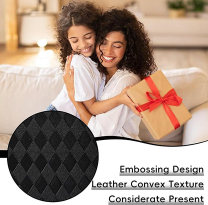 Lined Journal Notebook for Women Men, 192 Pages 100 GSM Thick Paper, Hardcover | Embossed Leather Journals for Writing, A5 College Ruled | Business, Work & School, 5.8"×8.5"(Black)