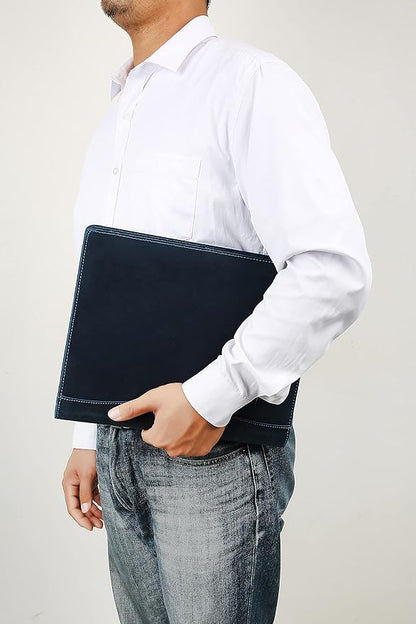 Personalized Leather Portfolio for Men, Engraved Leather Clipboard Portfolio Binder, Custom Leather Resume Padfolio for Women, Christmas Gift for His/Her (Clipboard, Blue-Custom)