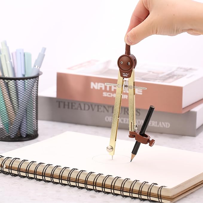 Mr. Pen- Compass for Geometry, Gold, Compass with Pencil, Drawing Compass Drawing Tool, Math Compass, Drafting Tools, Drawing Tools, Geometry Compass, Circle Drawing Tool, Geometry Set