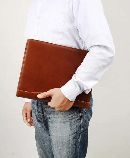 Personalized Leather Portfolio, Engraved Portfolio for Men Leather Clipboard Portfolio Binder, Custom Padfolio Leather Legal Pad Portfolio, Christmas Gift for His/Her (Clipboard, Brown-Standard)