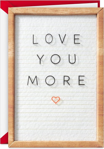 Hallmark Signature Romantic Birthday Card (Love You More Letterboard)