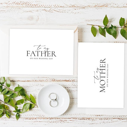 LADY&HOME Set of 2 Wedding Day Cards to Father and Mother,To My Father and Mother on My Wedding Day Card (A1:Father & Mother)
