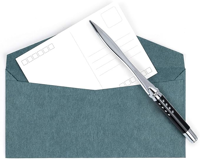 AUEAR, Metal Letter Opener Envelope Slitter Paper Knife for Women Men Home Office (Classic Black)