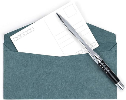 AUEAR, Metal Letter Opener Envelope Slitter Paper Knife for Women Men Home Office (Classic Black)