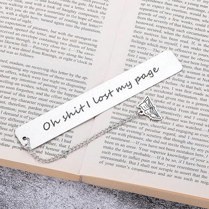 Funny Bookmark Book Lover Gift for Women Men Friend Metal Book Markers Reading Gift for Book Club Bookworm Bookish Reader Fathers Day Birthday Christmas Gifts Teen Boy Girl Graduation Gift for Her Him