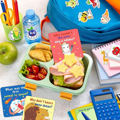 160 Joke Cards for Kids Lunch Box Jokes for Kids, Inspirational Lunch Notes for Boys Girls Students Lunch Notes Jokes Cards with 80 Reward Stickers for Teacher
