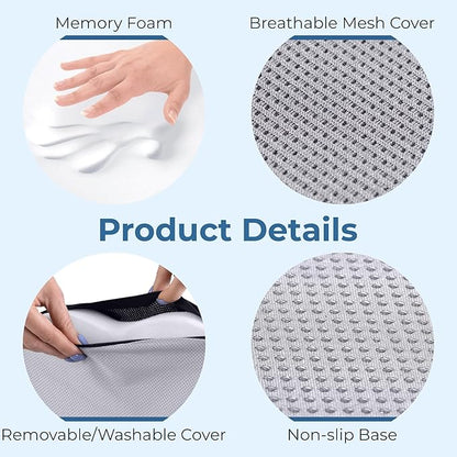 5 STARS UNITED Seat Cushion for Desk Chair - Tailbone, Coccyx Sciatica Pain Relief - Office Chair Cushions - Wheelchair Cushions - Car Seat Cushions - Pressure Relief Lifting Cushions