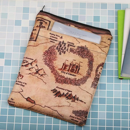 FEELMEM Camelot Map Literary Book Protector King Arthur's Kingdom Camelot World Map Book Sleeve