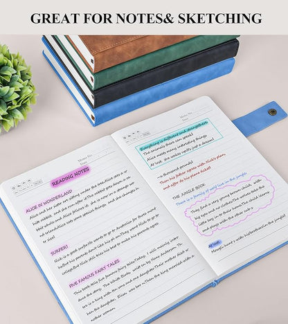 365 Page Thick Lined Journal Notebook for Men Women, B5 Large Leather Journals for Writing, Hardcover Notebooks for Work, School, Note Taking, Business, Travel Diary, College Ruled 7.6" x 10"