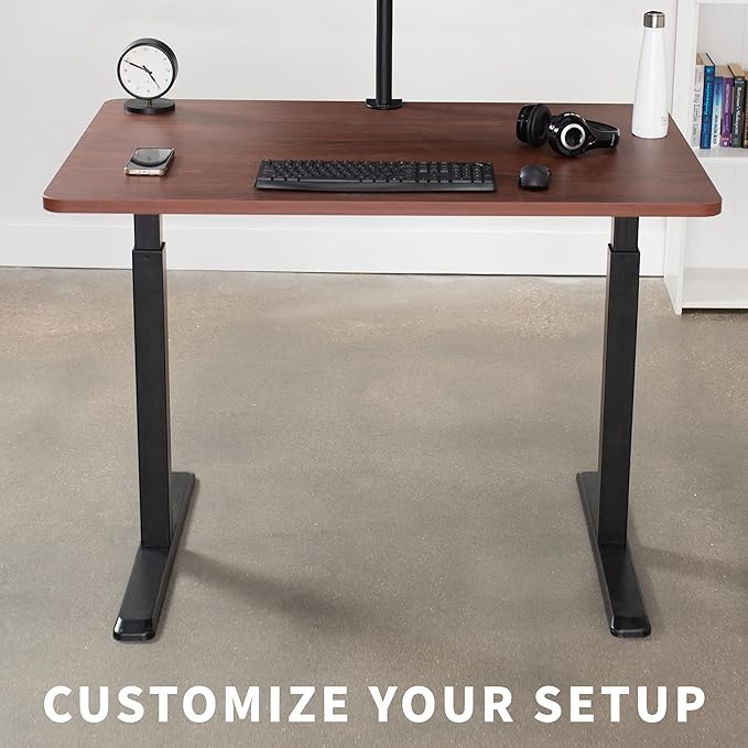 VIVO Universal 48 x 30 inch Solid One-Piece Table Top for Standard and Sit to Stand Height Adjustable Home and Office Desk Frames, Dark Walnut, DESK-TOP48-30D