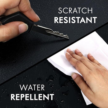 Elizo Leather Desk Mat Desk Pad Blotter Set - Real Full-Grain Leather (32x16) 2-Layer Genuine Desk Cover Protector & Large Mouse Pad | Computer Keyboard Desk Accessories for Office & Home Carbon