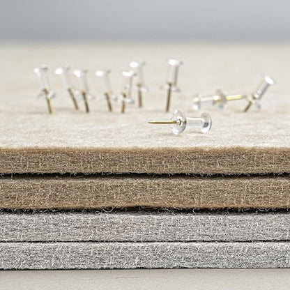 Large Bulletin Board - 48 x 36 Inches, Decorative Felt Pin Board for Wall - 4' x 3' Foldable Photo Display Board with Self-Adhesive Tape, Includes 20 Push Pins - Light Gray