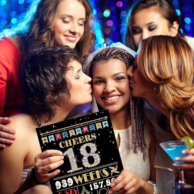 18th Birthday Card, 18th Birthday Decorations for Girls Boys, 18th Birthday Gifts for Son Daughter, Back in 2007 Birthday Card, Black Gold