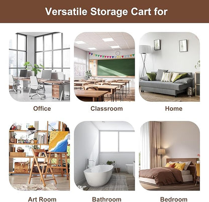 EasyPAG Rolling File Cart Metal File Organizer Storage Cart 2 File Drawers Mobile File Cart with Removable Drawers with 4 Swivel Casters Rolling Wheels Cart, Black