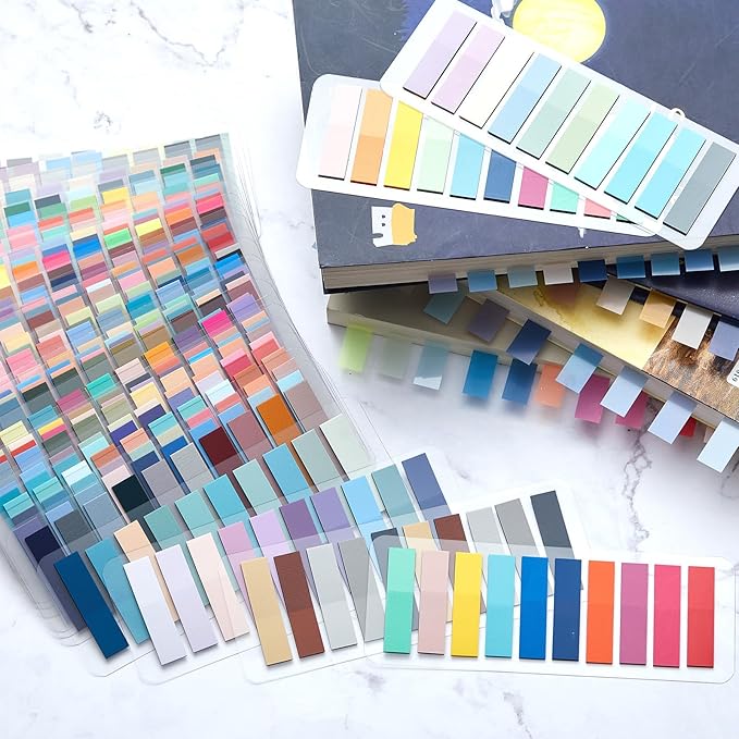 ReliThick 8000 Pcs Annotation tabs Sticky Tabs for Books Transparent Sticky Notes Multi Colored Writable Page Markers Book Flags Strip for Annotating Reading Supplies Bookish Gift(Multicolor)
