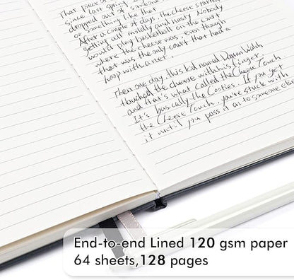 12 Pack Notebooks Journals Bulk with 12 Black Pens, Feela A5 Hardcover Notebook Classic Ruled Journal Set with Pen Holder for School Business Work Travel Writing, 120 GSM, 5.1”x8.3”, Gray