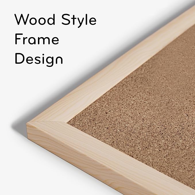 U Brands Cork Bulletin Board, 17 x 23 Inches, Light Birch Wood Frame (265U00-01)