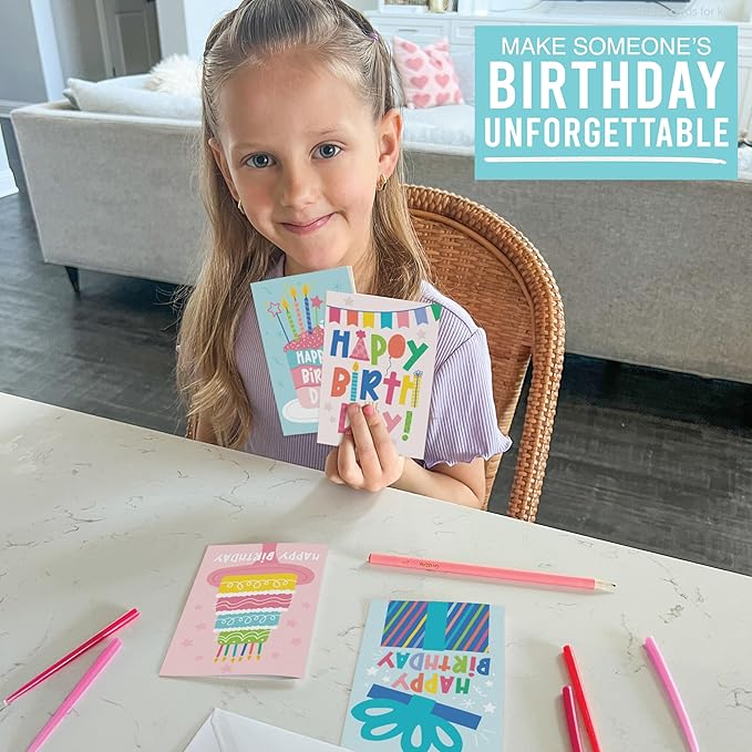 Hadley Designs 54 Happy Birthday Cards Bulk with Envelopes – Assorted Birthday Cards for Kids and Adults, Ideal for Personalization and Bulk Buyers (Colorful Doodle)