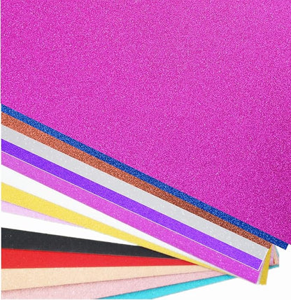 Baisunt 20 Sheets Rose Red Glitter Cardstock Paper for DIY Art Project, Scrapbook, Birthday Wedding Party Decoration 250GSM(8x12 In, Non Adhesive)