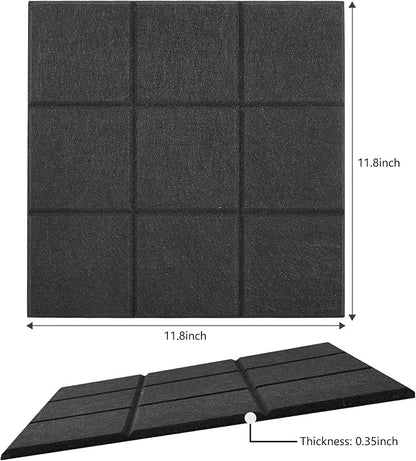 Large Cork Board for Wall 48" X 36", 12 Pack Felt Wall Tiles Bulletin Board Cork Boards for Walls, Felt Board Pin Board Tack Board Corkboard for Office (Black)
