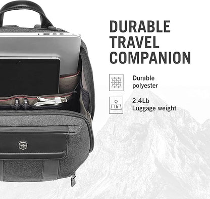 Victorinox Architecture Urban2 City Backpack - Professional Computer Backpack that Holds Laptop, Tablet & Water Bottle - Perfect Travel Bag - 17 Liters, Gray