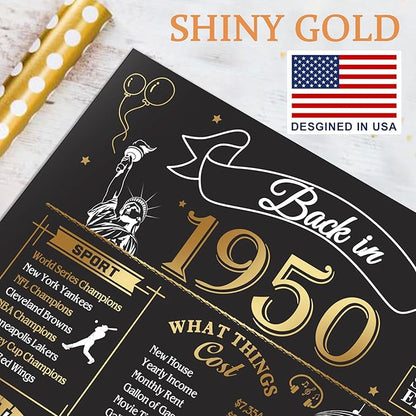 75th Birthday Card for Men Women, Funny 3D Pop Up 75th Birthday Gifts for Grandma Mom Dad, Back In 1950 Happy 75 Year Old Birthday Decorations Cards for Her Him