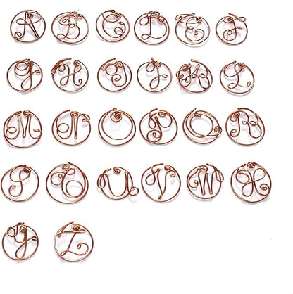 Personalized Initial Copper Card, Copper Initial, Anniversary Card for Her, Couple, Gift for Her (V)