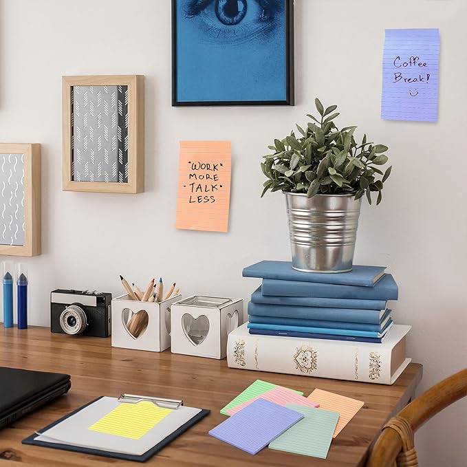 Mr. Pen Lined Sticky Notes - 4x6, 6 Pads, 45 Sheets, Morandi Colors