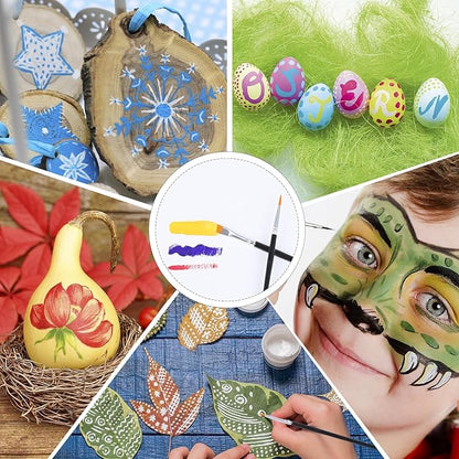 AROIC Small Paint Brushes Bulk,200 Pcs Black Nylon Hair Paint Brushes with Flat and Round Pointed Acrylic Paint Brush Kits,craft paint brushes for oil watercolor Face Artist And Kids Professional Kits