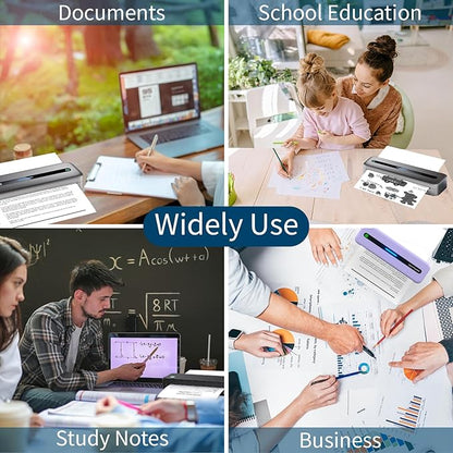 200 Sheets Thermal Printer Paper 8.5''×11'' US Letter Size Thermal Paper Compatible with Peripage, Munbyn, Jadens, HPRT, Phomemo Letter Portable Printer, Folded, Continuous, Perforated Thermal Paper