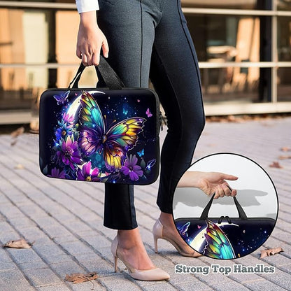 Universal Tablet Laptop Sleeve Case 10 inch, Color Moon Butterfly Slim Carrying Case Durable Handbag Travel Laptop Bag for 7 to 10-inch Laptops/Notebook/Kids Tablet/ipad/eBook Readers