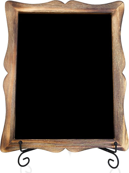 Tabletop Chalkboard Sign with Easel (11x13) + 8 Brilliant Liquid Chalk Markers | Hanging or Freestanding Framed Chalkboard with Hand Crafted Sweetheart Frame - Multipurpose Small Chalkboard Sign