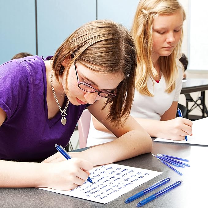 Vanstek 12 Blue Erasable Gel Pen Refills, Gel Ink Refills Compatible with FriXion & Friction Erasable Pens, Fine Point 0.7 mm, Perfect for Writing Planner & Crossword Puzzles