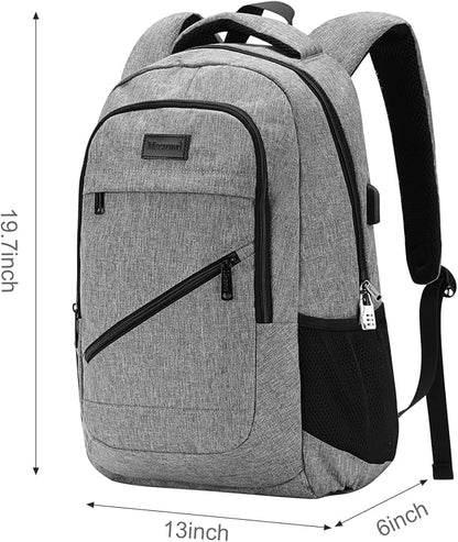Laptop Backpack for Women, Anti Theft Backpack with USB Charging Port, 15.6 Inch Large Backpack for Travel Business (Grey)
