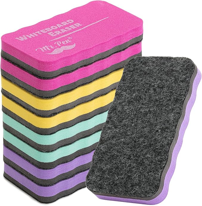 Mr. Pen- White Board Erasers, 8 Pack, Pastel Colors, Magnetic Dry Erase Eraser, Whiteboard Eraser, Dry Eraser, Dry Erase Erasers, Dry Erase Board Eraser, White Board Erasers Dry Erase, Dry Erasers