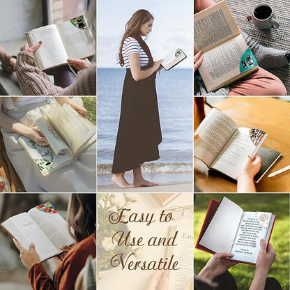 Peacock Corner Bookmarks, Cute Leather Book Accessories for Book Lovers, 3 Pcs Reading Book Page Markers for Women Men Student Teacher Girls Boys Kids Retirement Birthday Gifts