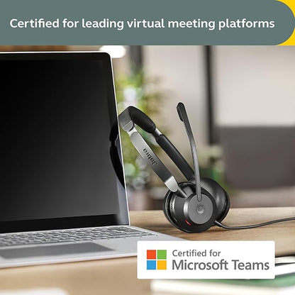 Jabra Evolve2 30 SE Wired Stereo Noise-Cancelling Headset - Features 2-Microphone Call Technology and USB-A Cable - MS Teams Certified, Works with All Other Platforms - Black