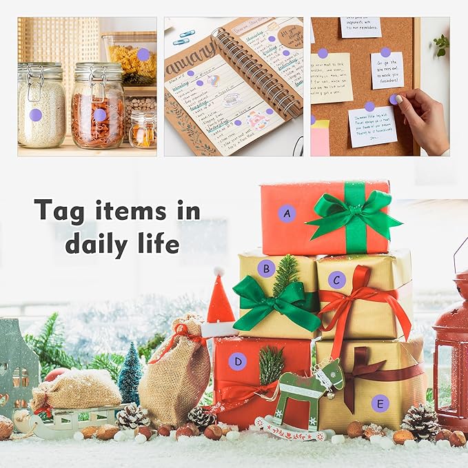 PARLAIM 3/4 Inch Roll Color Coding Labels,4000 per/4 Rolls Round Adhesive Color Coding Circle Dot Stickers for Office Home(Lavender)