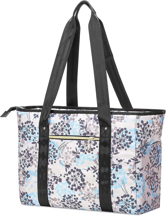 CURMIO Work Tote Bag for Women, Utility Work Bag with Pockets and Compartments for Laptop, Dandelion (Bag Only, Patent Design)