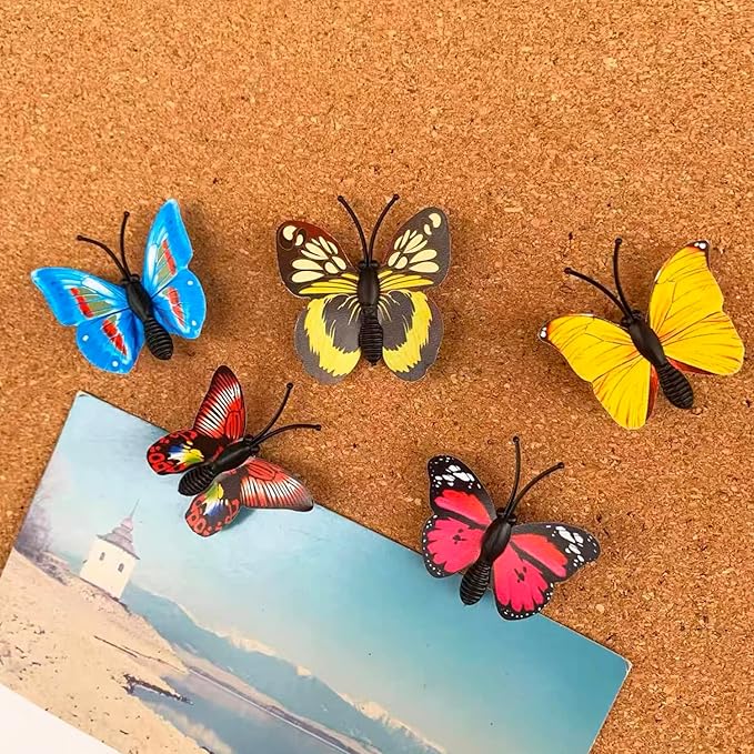 GOUWEIBA 40 Packs Decorative Thumb Tacks - Cute Push Pins Colorful Pushpins for Photo Wall Cork Board Bulletin Board Home Office Decor Cubicle Decorations (Butterfly)