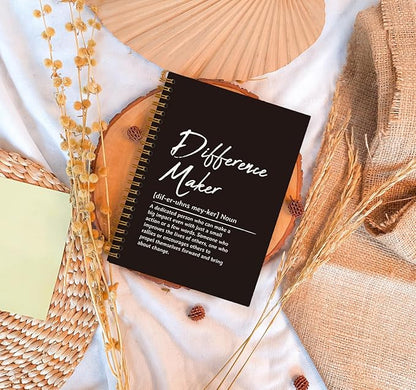 Difference Maker Gift Notebook Journal, Office Meeting Notebook for Work, Thank You Gifts for Leader Mentor Boss, Office Supplies Leadership Gifts Journal, Hardcover Spiral Notebook 5.5 x 8.3